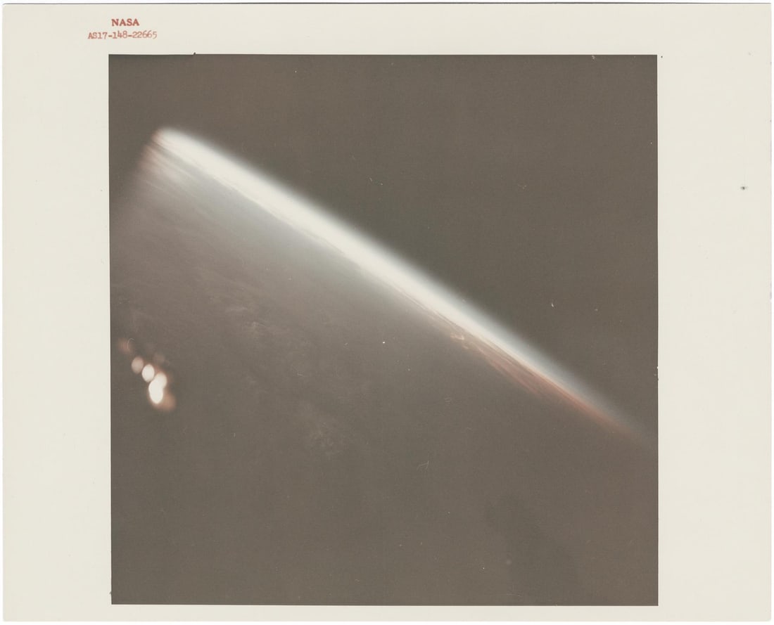 [Apollo 17] TWILIGHT OVER EARTH BEFORE TRANSLUNAR INJECTION (1 of 2)