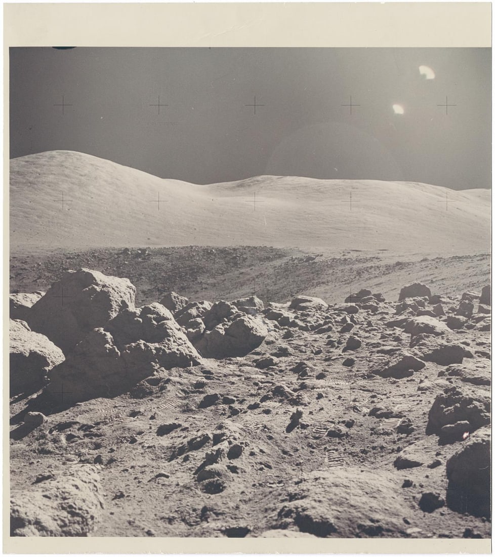 [Apollo 17] ILLUMINATED CAMELOT CRATER (1 of 2)