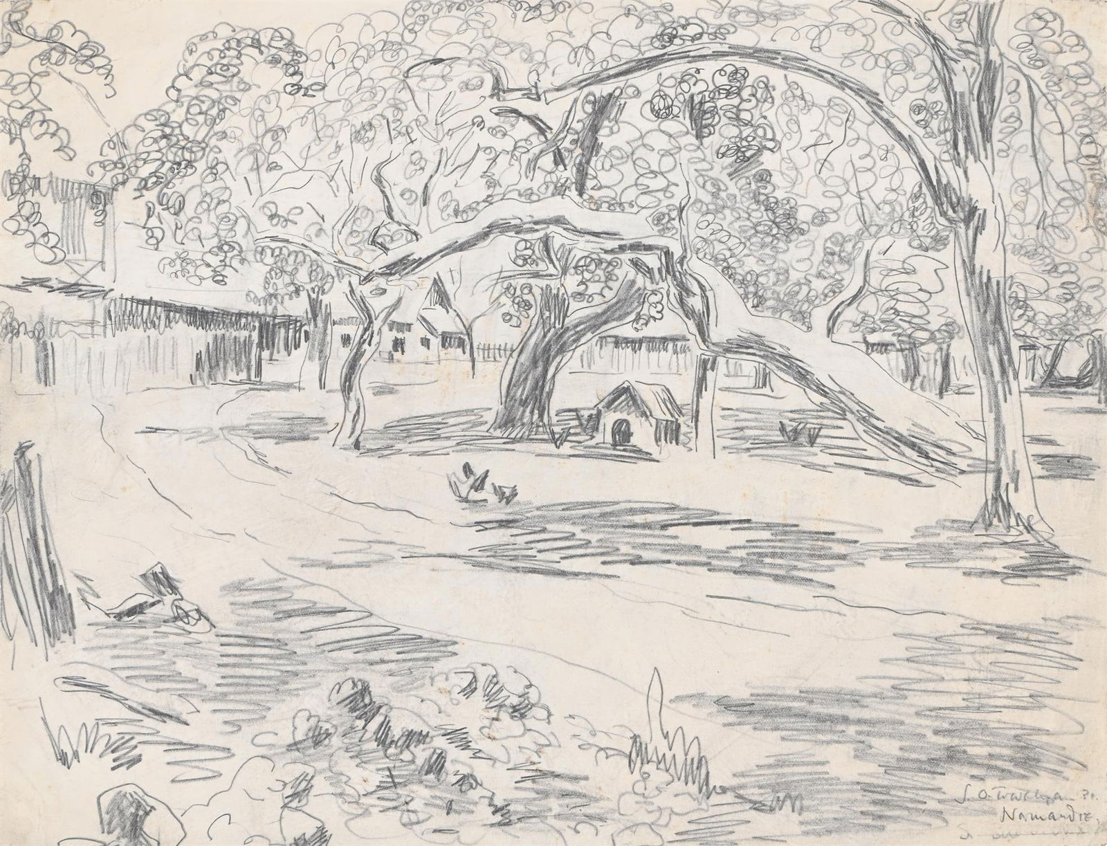 λ JULIAN TREVELYAN (BRITISH 1910-1988), A FARM IN NORMANDY (1 of 3)