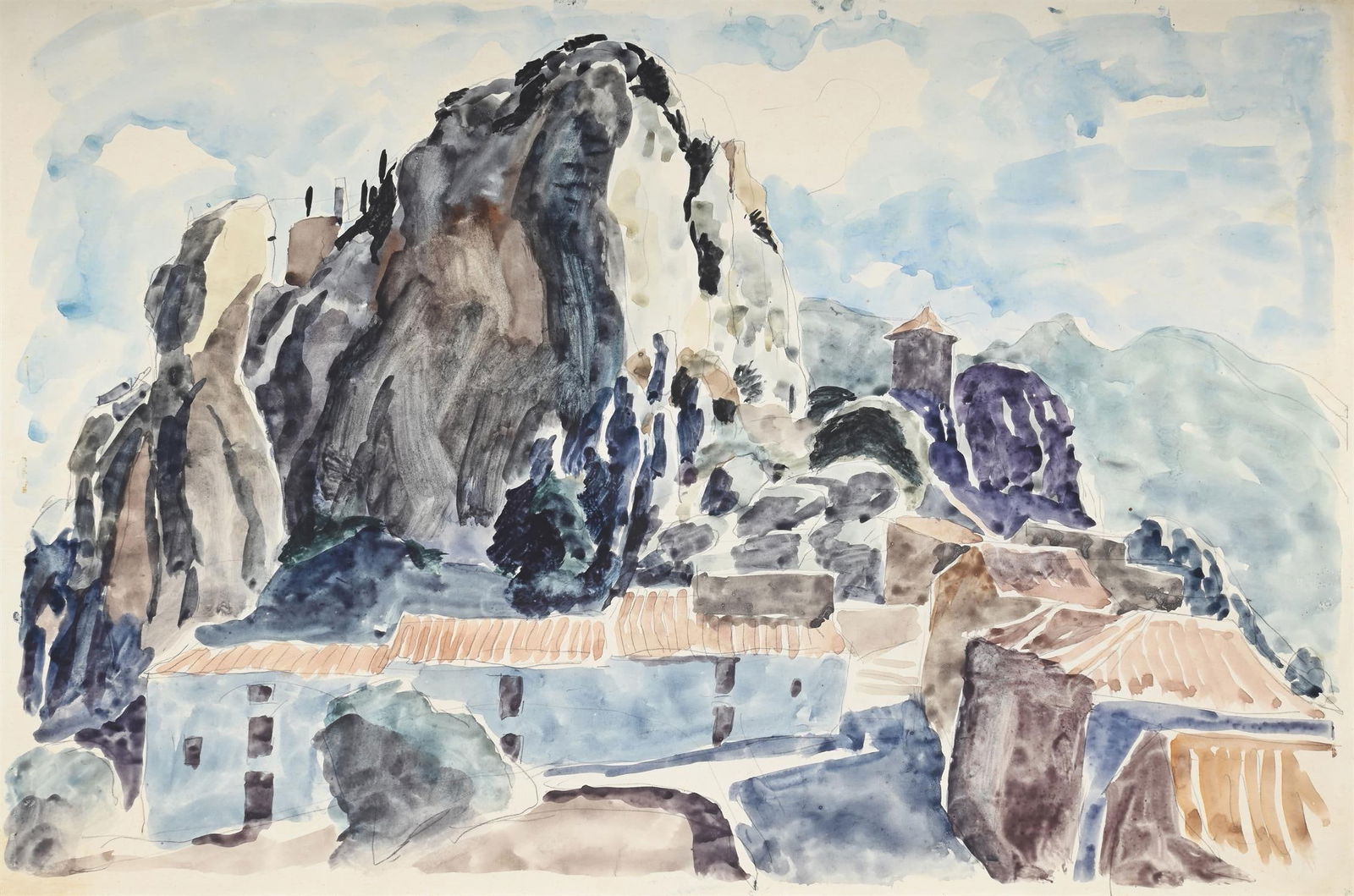 λ JULIAN TREVELYAN (BRITISH 1910-1988), MOUNT ATHOS (1 of 3)