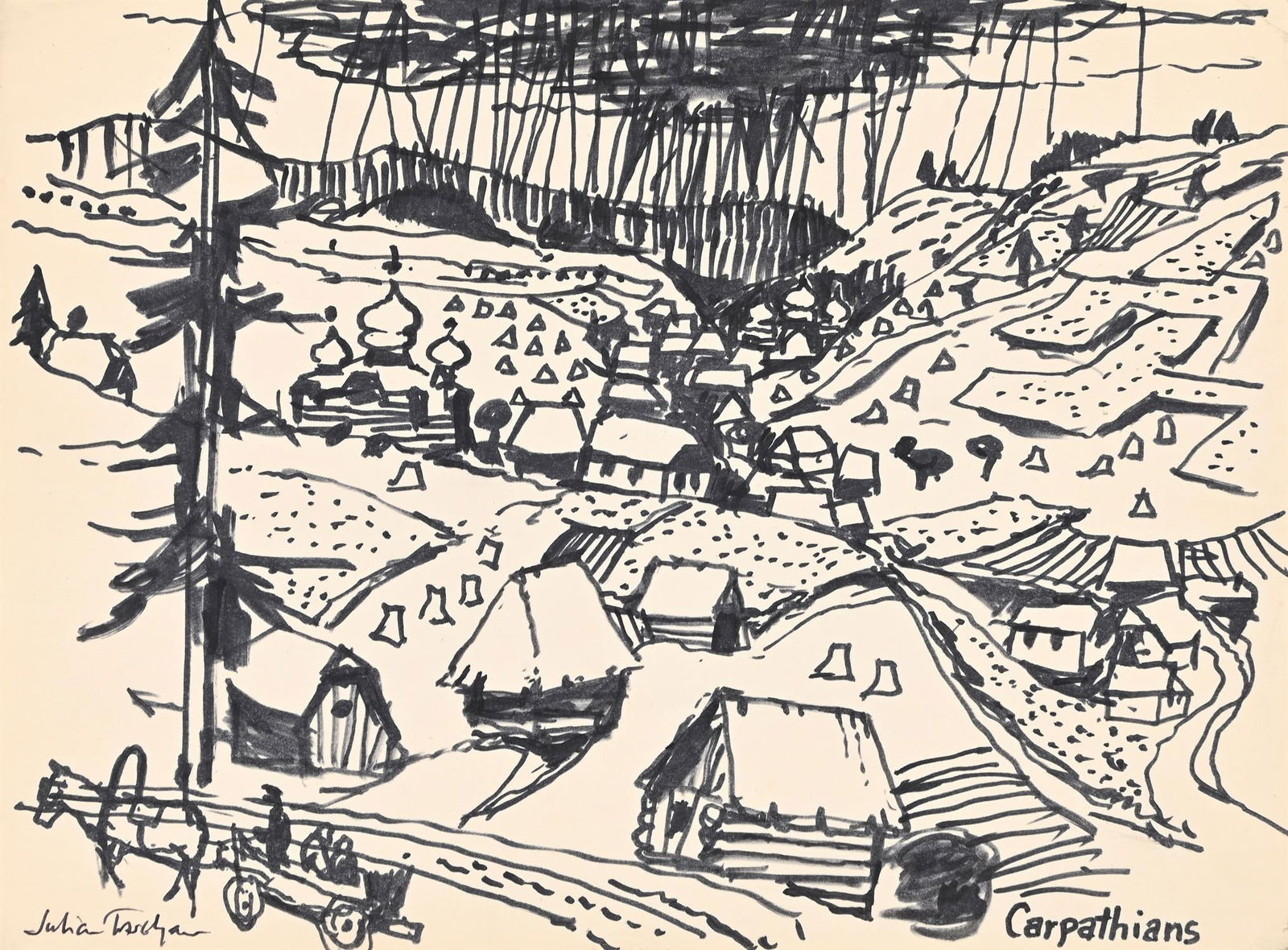 λ JULIAN TREVELYAN (BRITISH 1910-1988), A VIEW IN THE CARPATHIANS (1 of 3)