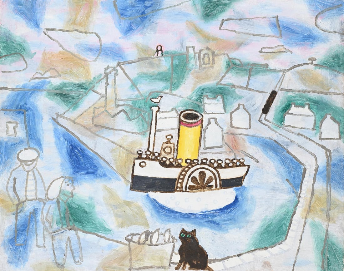 λ JULIAN TREVELYAN (BRITISH 1910-1988), PLEASURE STEAMER (1 of 3)