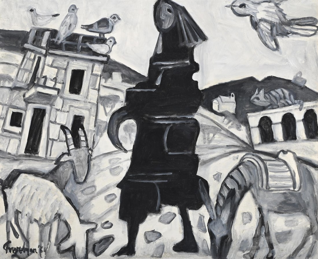 λ JULIAN TREVELYAN (BRITISH 1910-1988), CRETAN WITCH: λ JULIAN TREVELYAN (BRITISH 1910-1988)CRETAN WITCHOil on canvasSigned and dated '84 (lower left)76.5 x 92cm (30 x 36in.)Provenance:Philip Trevelyan, the artist's sonExhibited:Royal College of Art