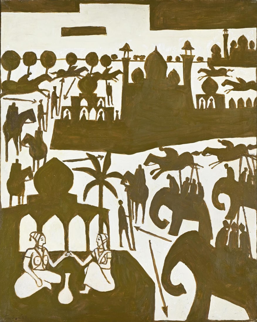 λ JULIAN TREVELYAN (BRITISH 1910-1988), MUGHAL SCENE (1 of 3)