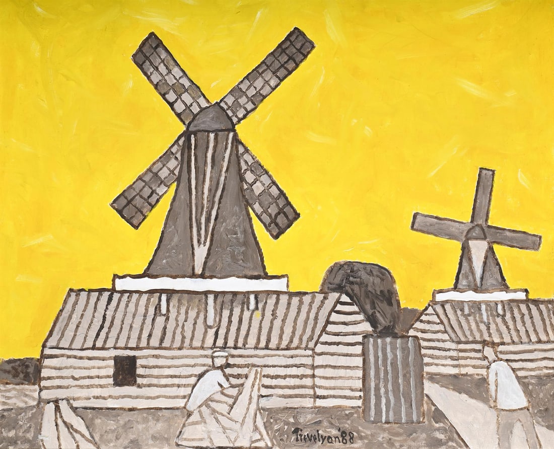 λ JULIAN TREVELYAN (BRITISH 1910-1988), DUTCH WINDMILLS (1 of 3)