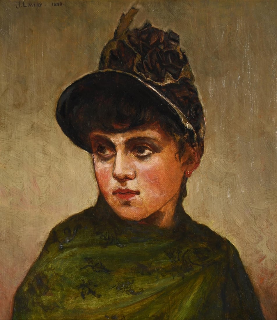 SIR JOHN LAVERY (BRITISH 1856-1941), BEAUTY LIES IN MANY EYES: SIR JOHN LAVERY (BRITISH 1856-1941)BEAUTY LIES IN MANY EYESOil on canvasSigned and dated 1880 (upper left)26 x 23.5cm (10 x 9¼in.)Provenance:With Ewan Mundy Fine Art, Glasgow, circa 1985Having se