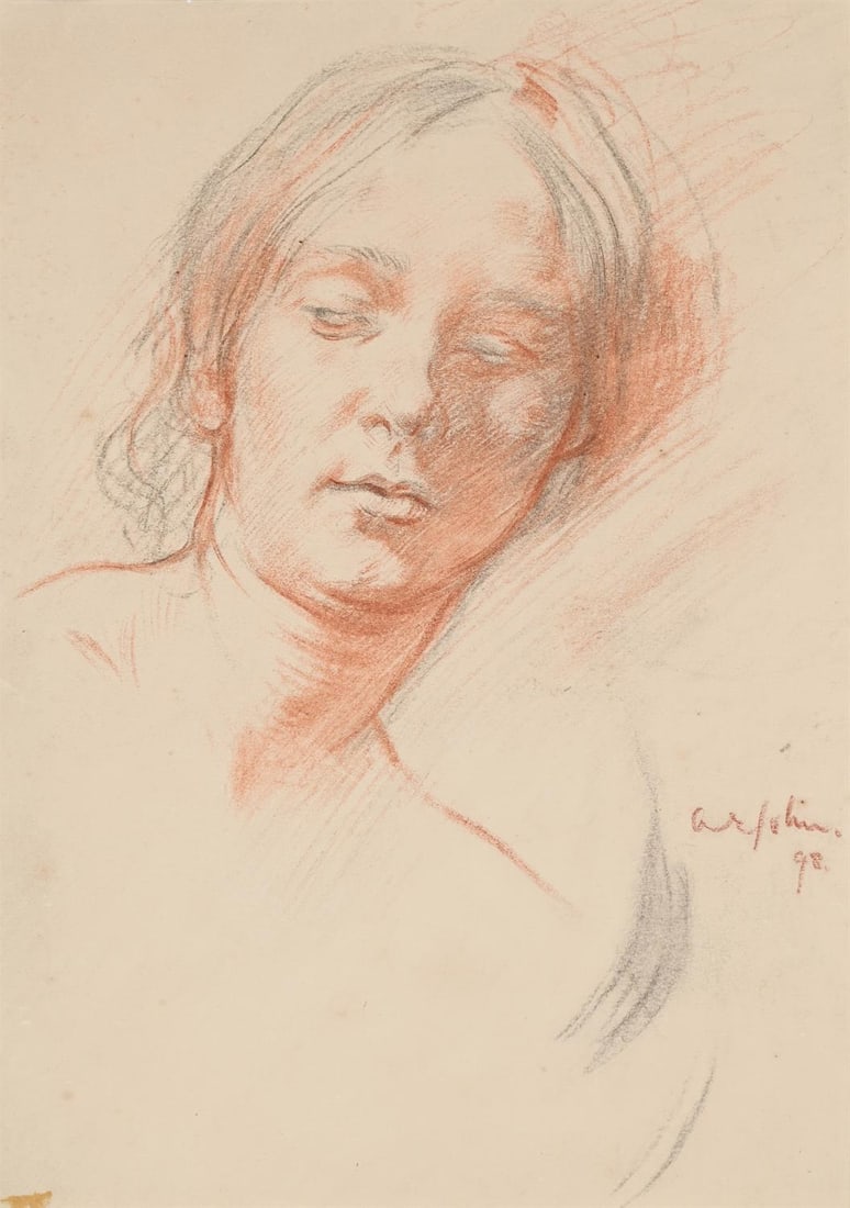 λ AUGUSTUS JOHN (BRITISH 1878-1961), HEAD STUDY OF GRACE WESTRAY (1 of 3)