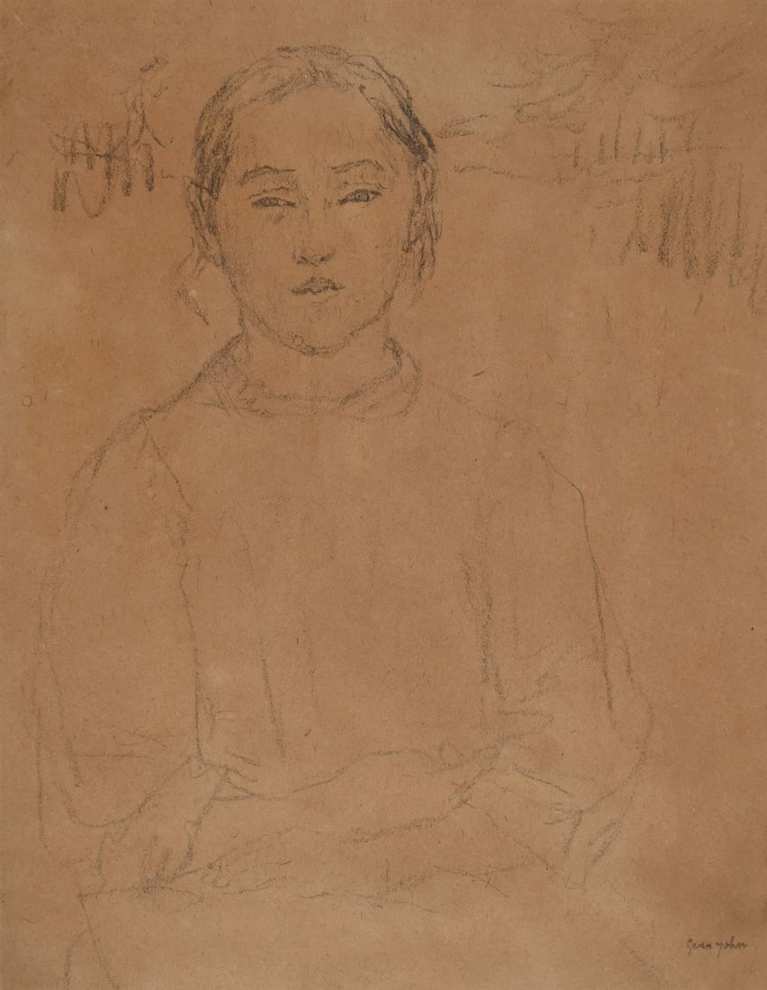 GWEN JOHN (BRITISH 1876-1939), PORTRAIT OF A GIRL (1 of 3)
