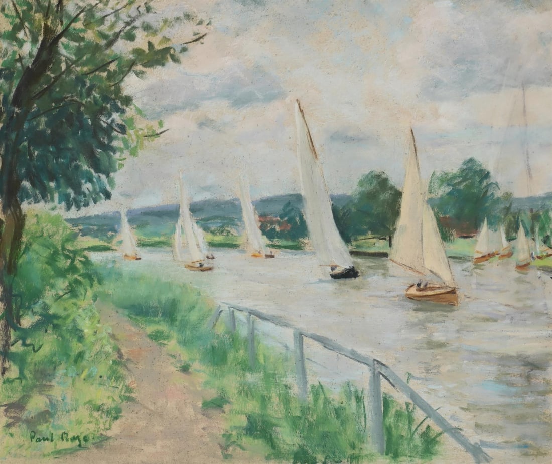 λ PAUL LUCIEN MAZE (FRENCH/BRITISH 1887-1979), BOATS ON A RIVER (1 of 3)
