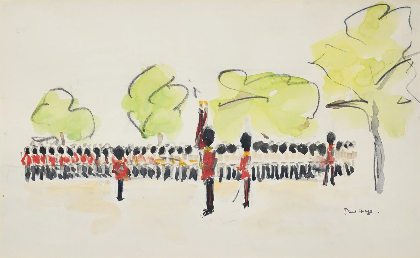 λ PAUL LUCIEN MAZE (FRENCH/BRITISH 1887-1979), TROOPING THE COLOUR (1 of 3)