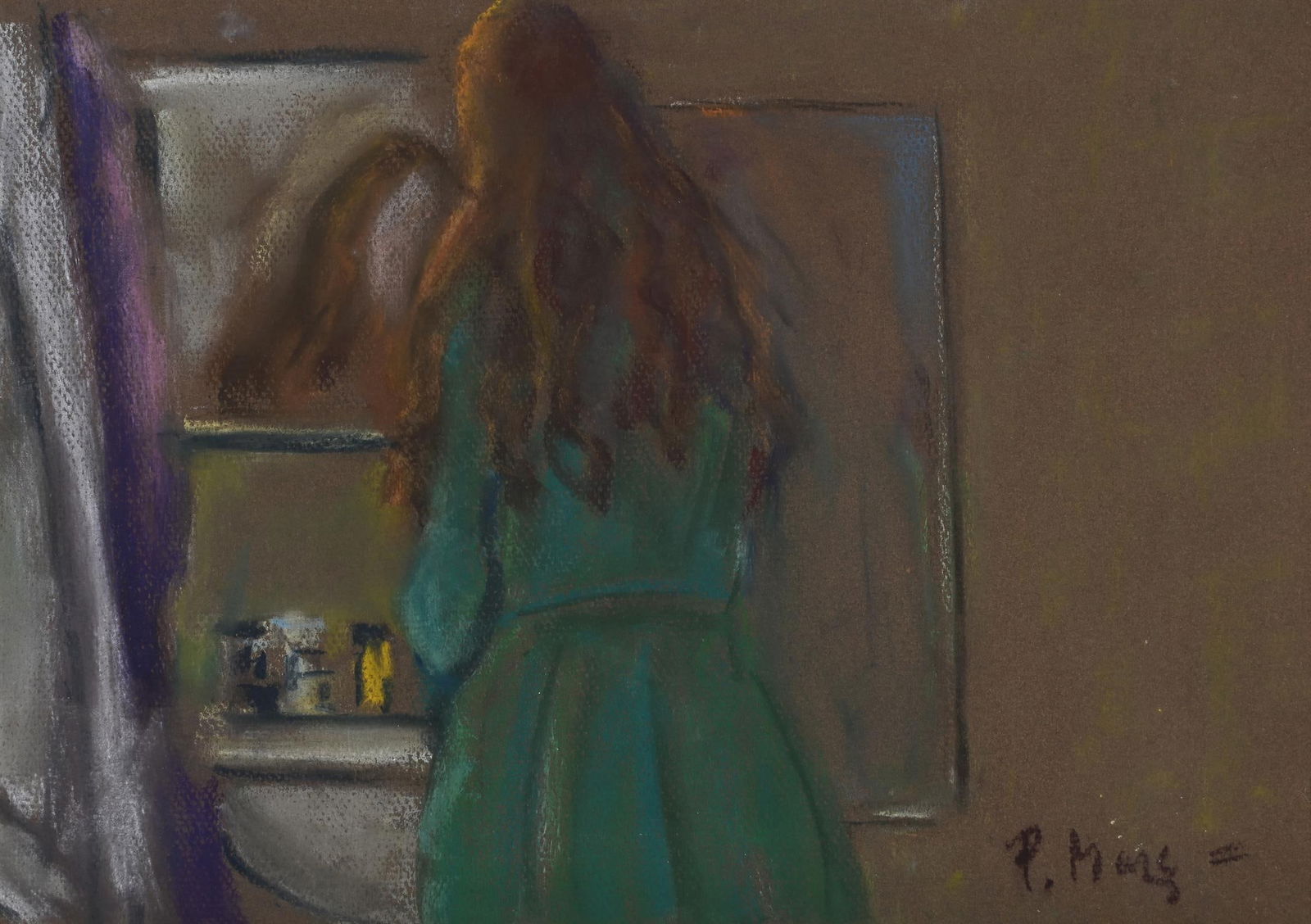 λ PAUL LUCIEN MAZE (FRENCH/BRITISH 1887-1979), JESSE IN THE BATHROOM (1 of 3)