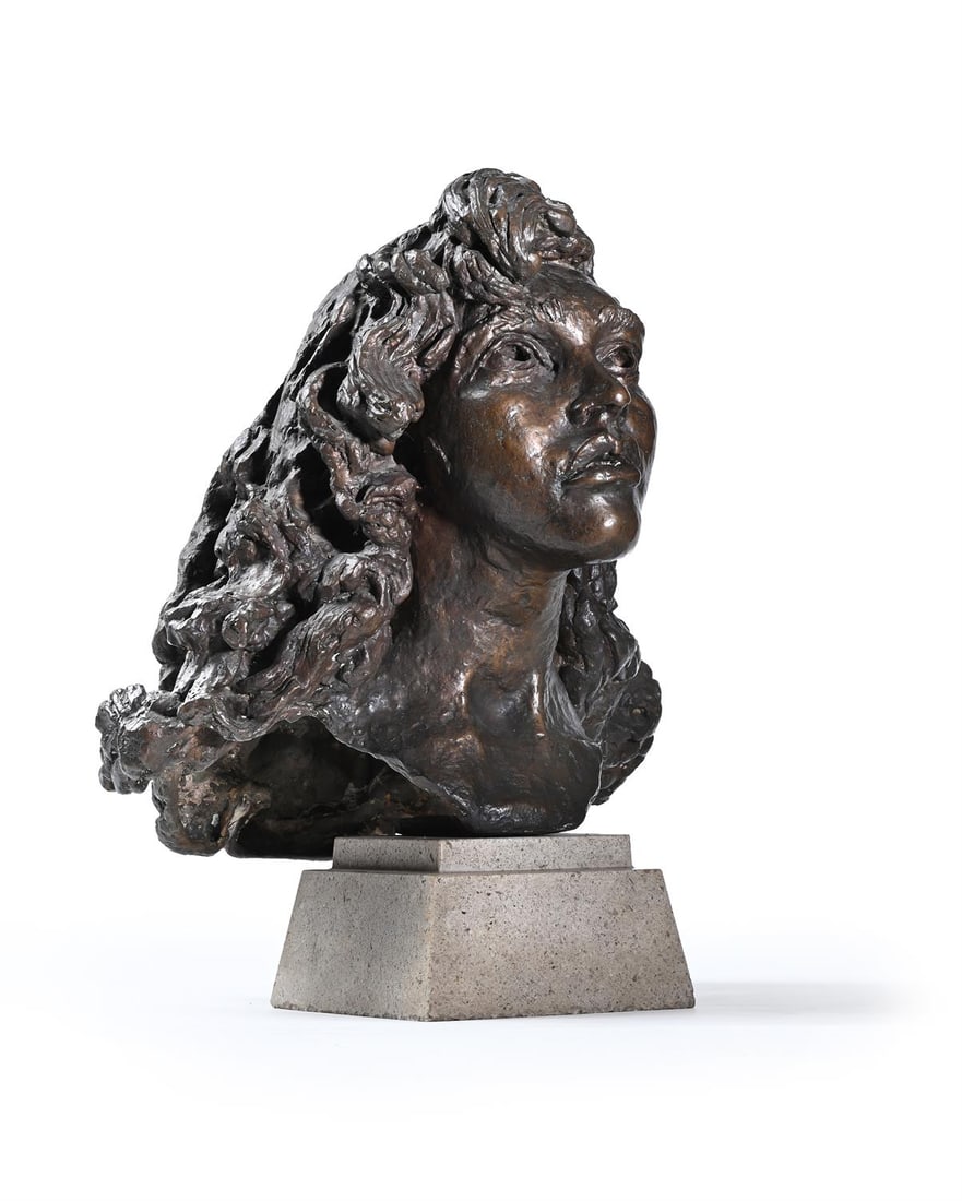 λ SIR JACOB EPSTEIN (BRITISH 1880-1959), FIRST PORTRAIT OF KITTY (WITH CURLS) (1 of 4)