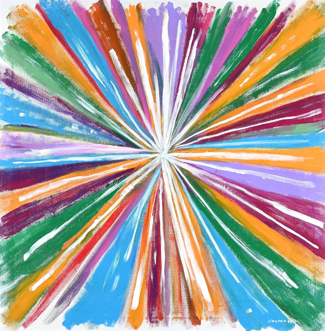 FRANK SINATRA (AMERICAN 1915-1998), UNTITLED: FRANK SINATRA (AMERICAN 1915-1998)UNTITLEDOil on canvasSigned and dated 85 (lower right)91 x 91cm (35¾ x 35¾ in.)Provenance: Ermenegildo Jilly Rizzo (1917-1992) (a gift from the artist)Herit