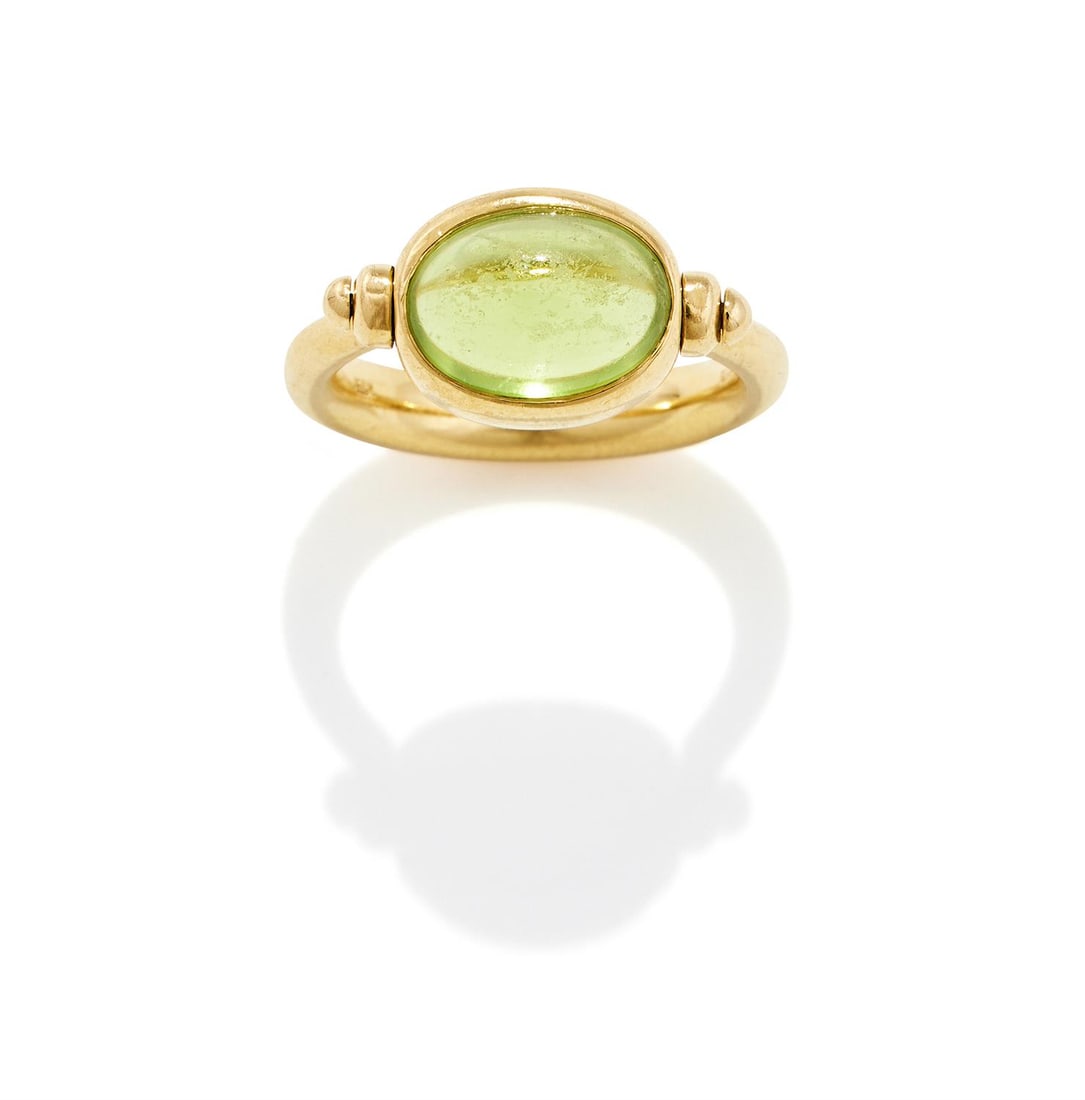 BULGARI, A PERIDOT SWIVEL RING (1 of 3)