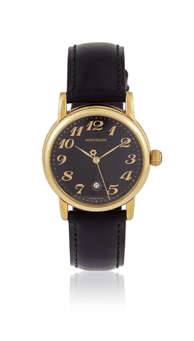 MONTBLANC, MEISTERSTÜCK, REF. 7005, A GOLD PLATED WRISTWATCH WITH DATE (1 of 1)