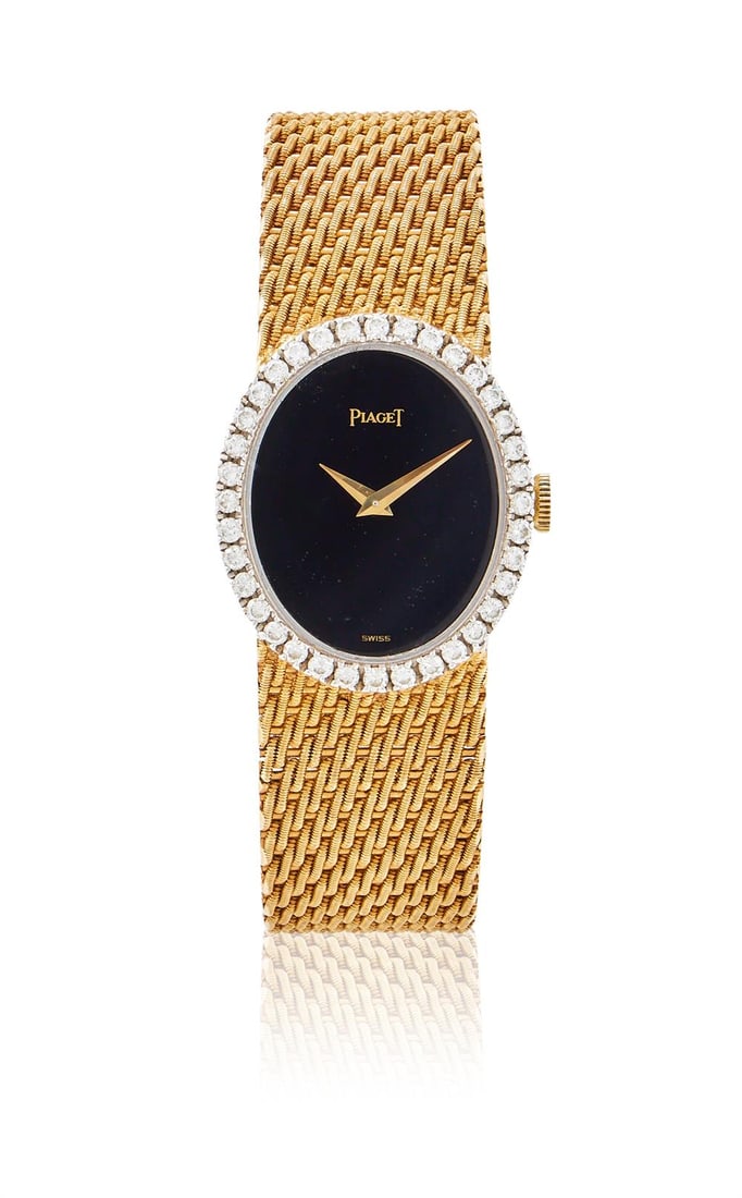 PIAGET, REF. 6826 K 15, A LADY'S GOLD AND DIAMOND BRACELET WATCH (1 of 1)