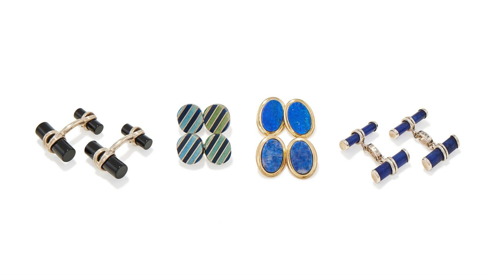 TIFFANY & CO., A PAIR OF SILVER AND ONYX CUFFLINKS (1 of 2)