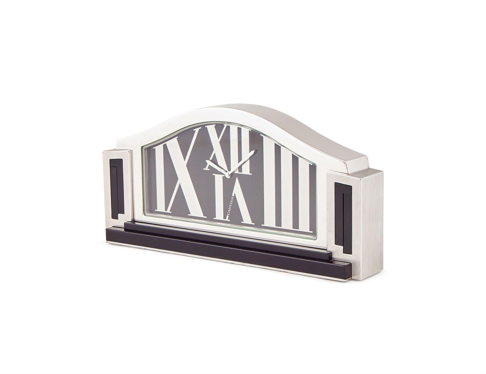 CARTIER, REF. 3054, AN ART DECO STAINLESS STEEL MANTLE CLOCK (1 of 3)