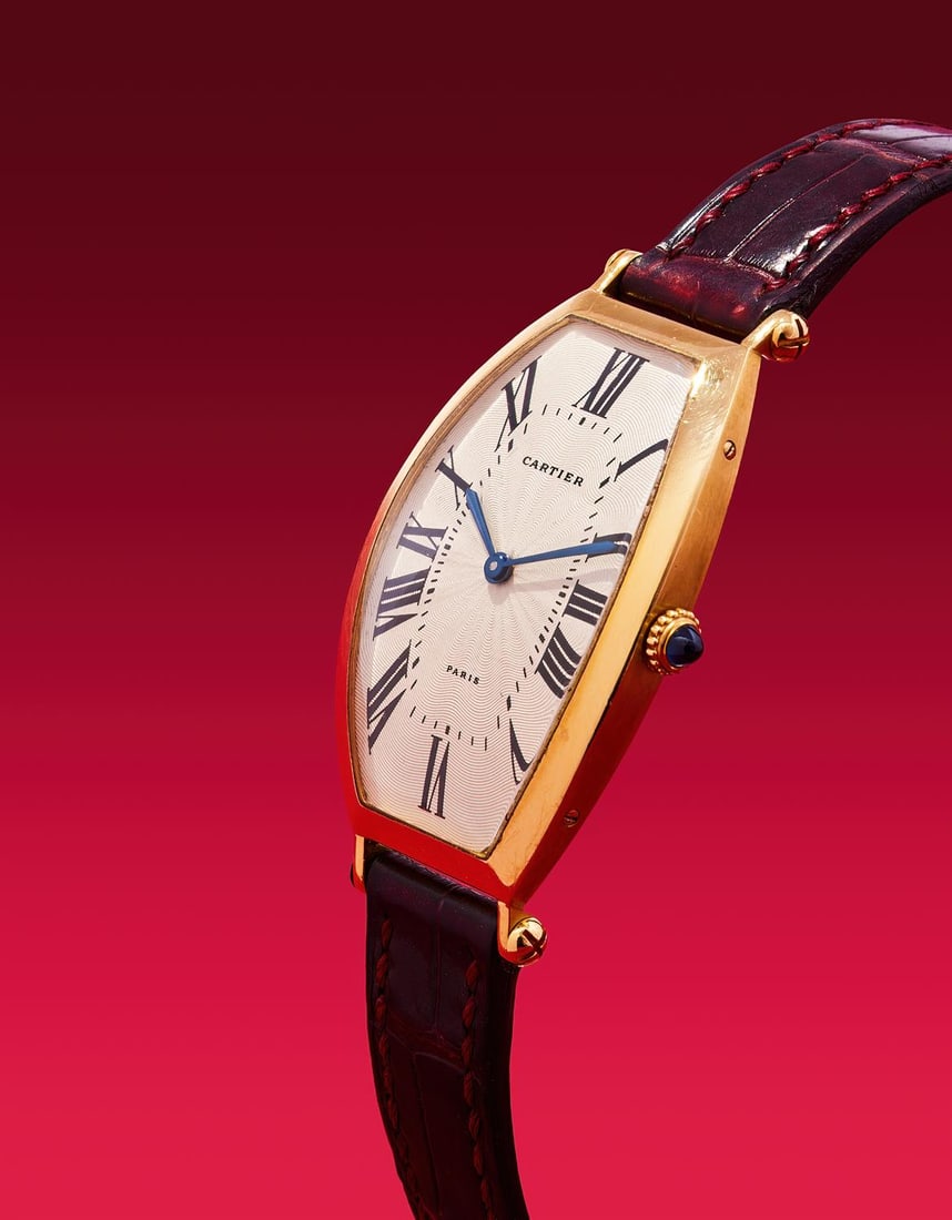 Y CARTIER, TONNEAU, A GOLD WRISTWATCH (1 of 1)