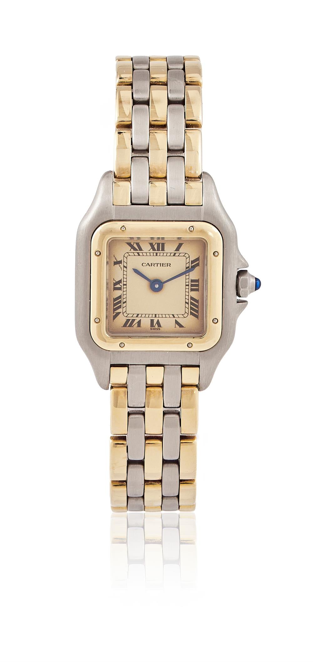 CARTIER, PANTHÈRE, A LADY'S BI-METAL BRACELET WATCH (1 of 1)