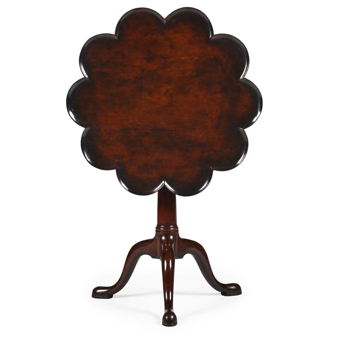 A GEORGE II MAHOGANY 'BIRDCAGE' TRIPOD TALE, CIRCA 1740 (1 of 3)