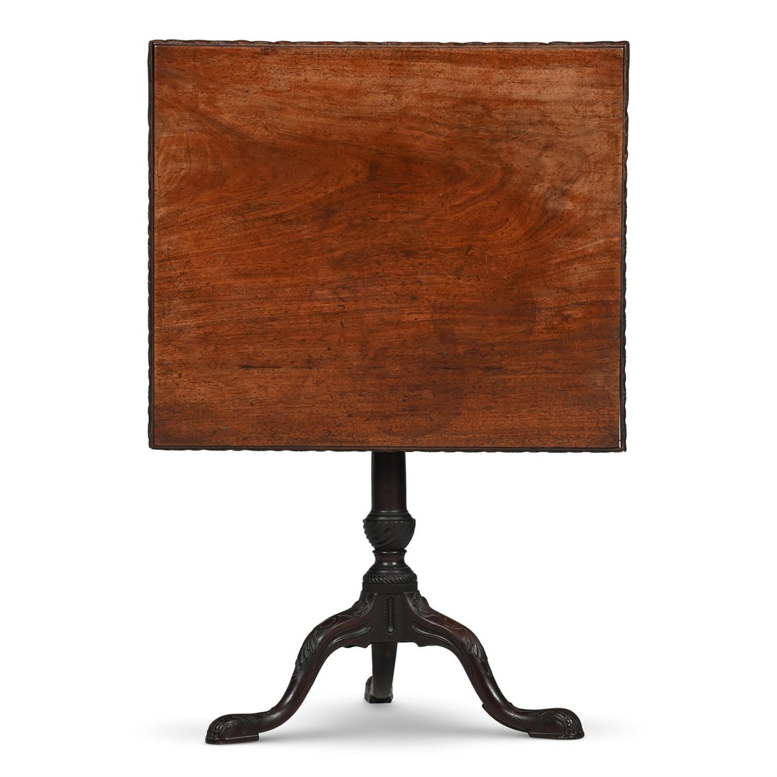 A GEORGE III CARVED MAHOGANY TRIPOD TABLE, CIRCA 1770 (1 of 3)