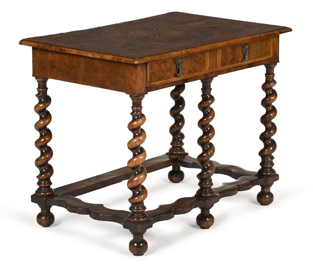 A WILLIAM & MARY WALNUT, BURR WALNUT AND MARQUETRY SIDE TABLE, CIRCA 1690 (1 of 5)