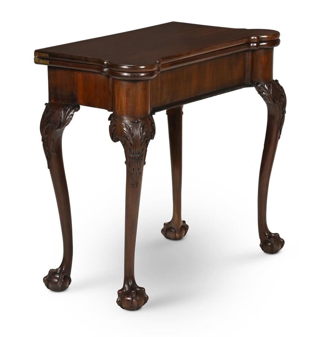 A GEORGE II CARVED MAHOGANY CARD TABLE, CIRCA 1750 (1 of 5)