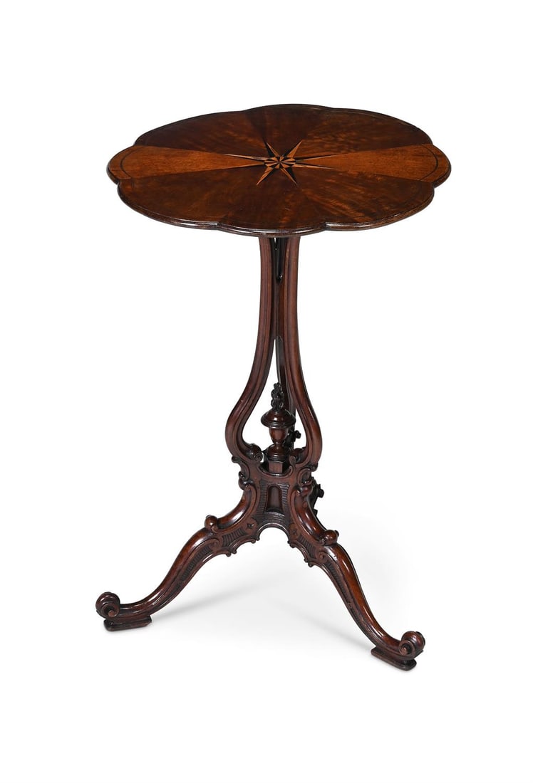 A GEORGE III CARVED MAHOGANY AND PARQUETRY OCCASIONAL TABLE, AFTER DESIGNS BY THOMAS CHIPPENDALE (1 of 3)