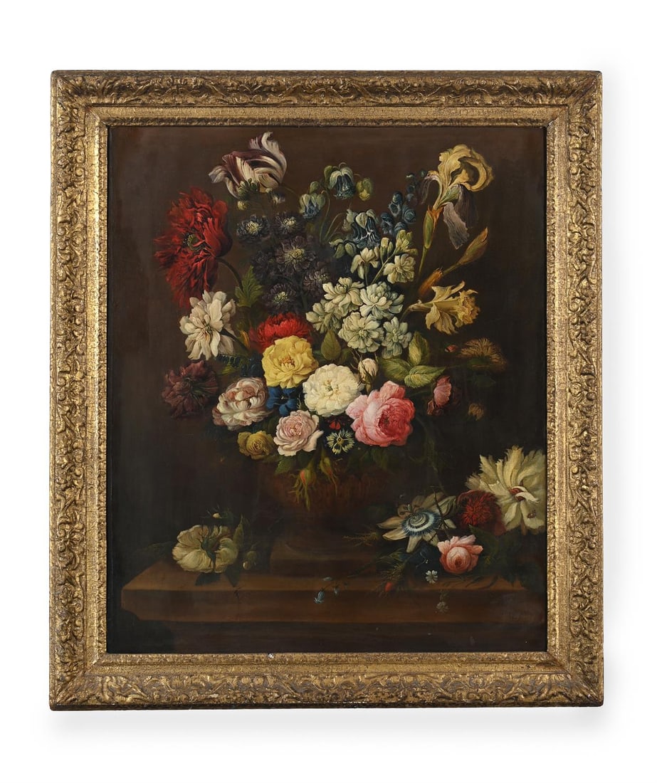AFTER JAN VAN HUIJSUM (HUYSUM), A STILL LIFE OF FLOWERS IN A VASE (1 of 3)