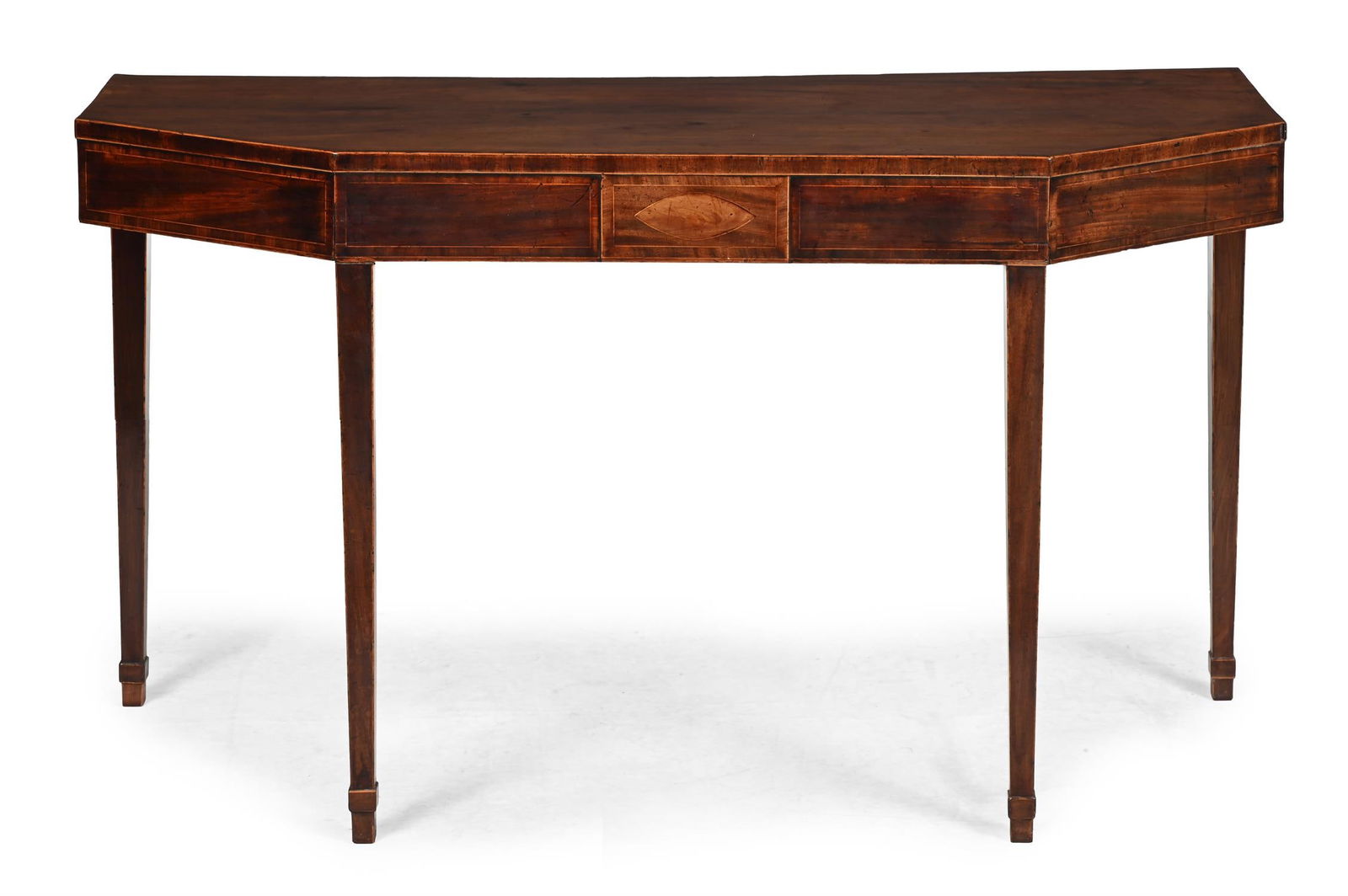 A GEORGE III MAHOGANY AND CROSSBANDED SERVING TABLE, CIRCA 1780 (1 of 3)