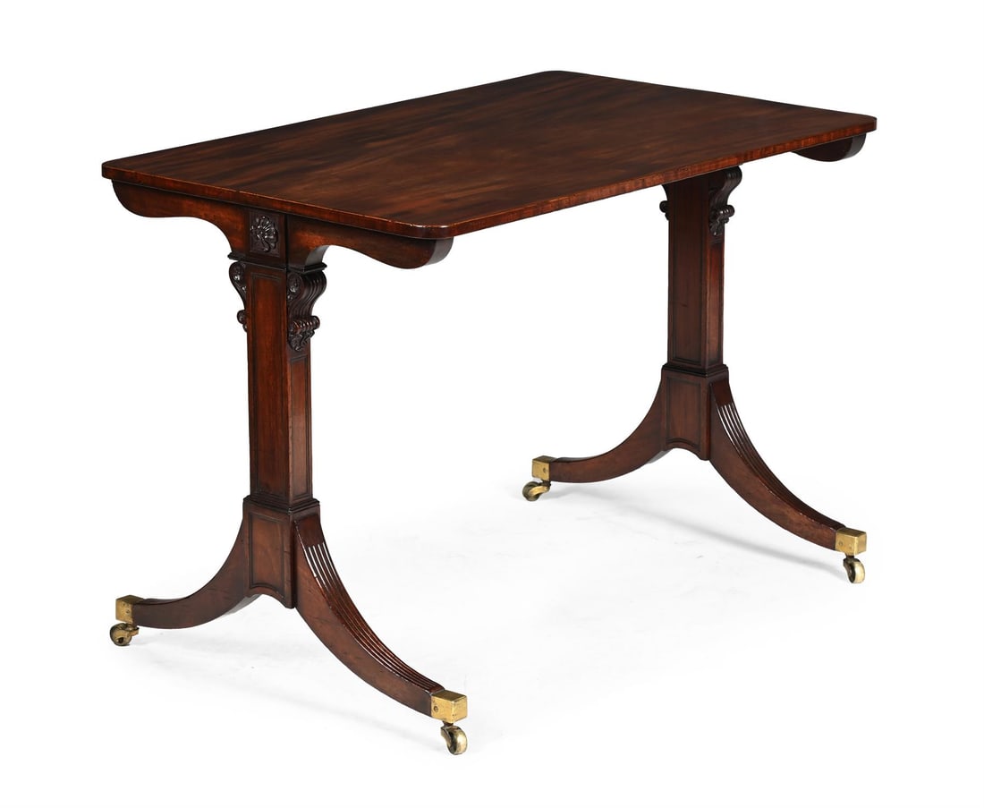 A REGENCY MAHOGANY LIBRARY TABLE, IN THE MANNER OF GILLOWS, CIRCA 1815 (1 of 4)