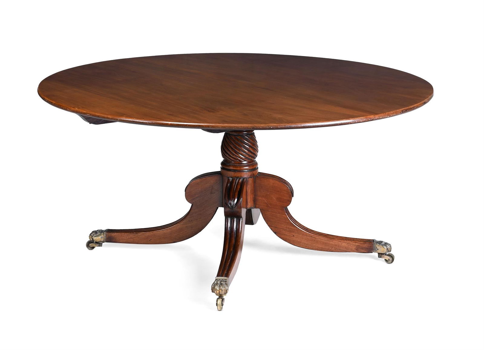 A LARGE REGENCY MAHOGANY CIRCULAR DINING TABLE, CIRCA 1820 (1 of 5)