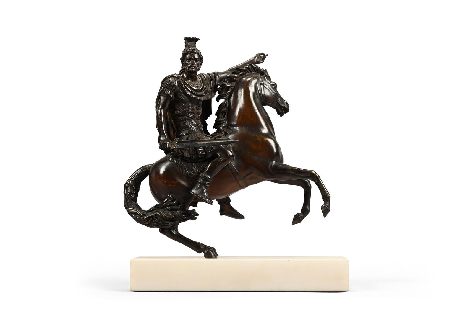 A BRONZE FIGURE OF A ROMAN WARRIOR ON HORSEBACK, ITALIAN OR FRENCH, 19TH CENTURY (1 of 4)