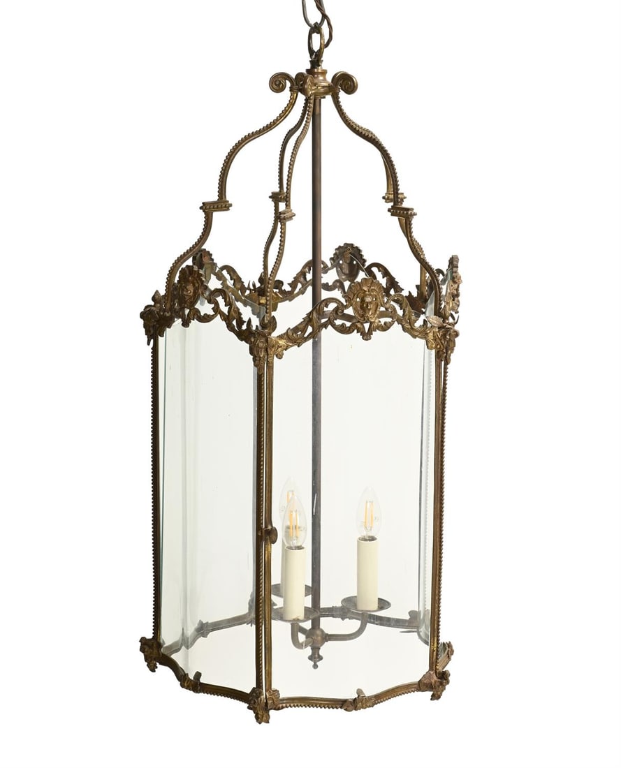 A FRENCH GILT BRONZE HALL LANTERN, IN RÉGENCE STYLE, 19TH CENTURY (1 of 3)