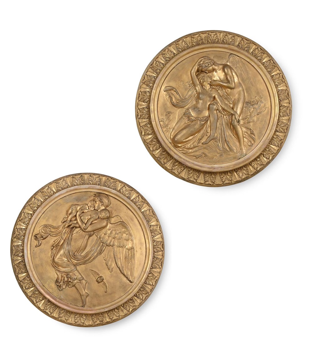 AFTER THORVALDSEN, A PAIR OF CIRCULAR WALL PLAQUES, 19TH CENTURY (1 of 4)