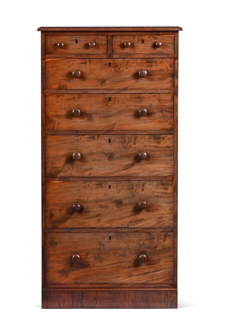 A VICTORIAN MAHOGANY WELLINGTON CHEST, BY LAMB OF MANCHESTER, CIRCA 1850 (1 of 4)
