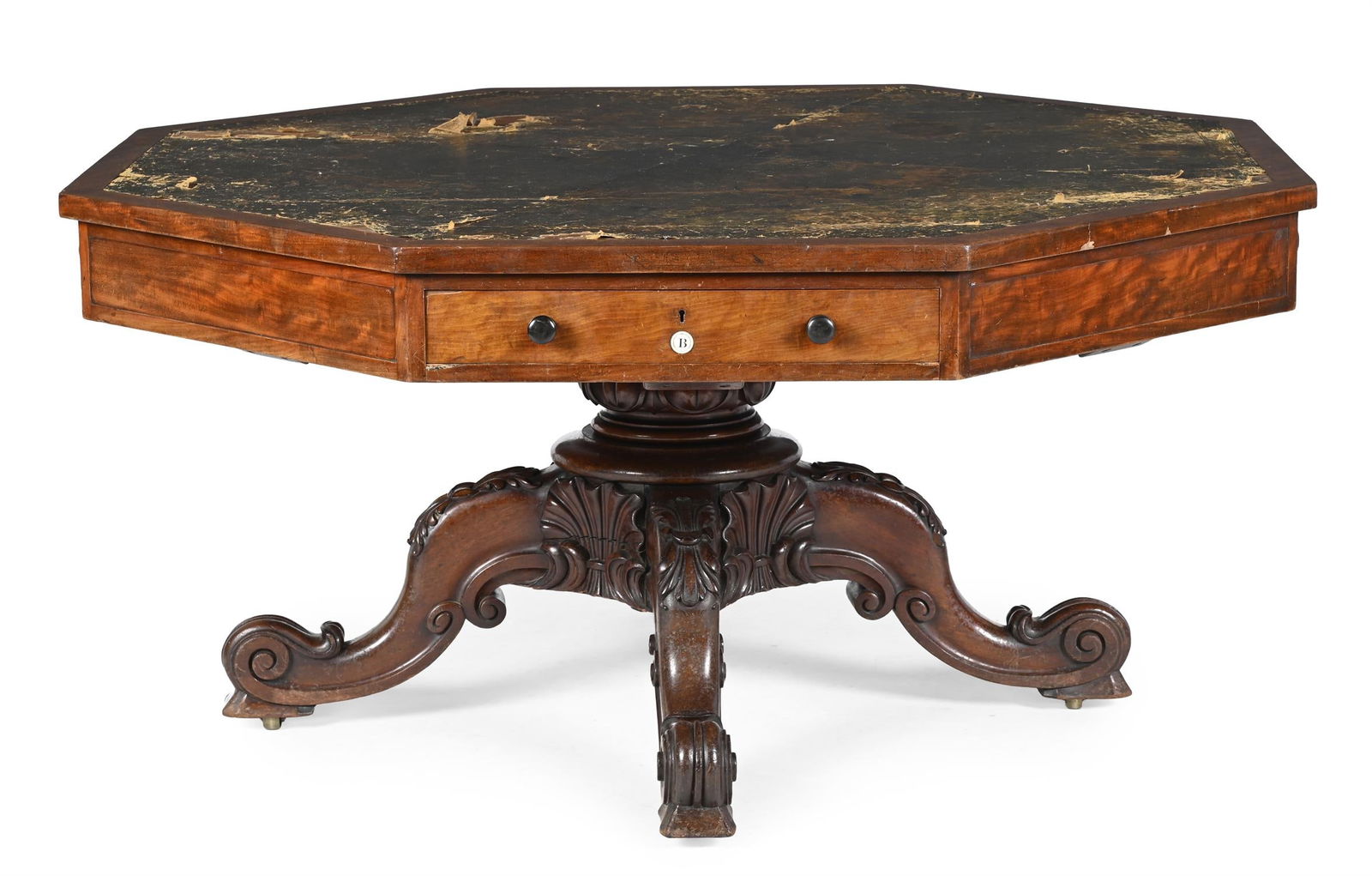 Y A VICTORIAN MAHOGANY OCTAGONAL LIBRARY OR RENT TABLE, ATTRIBUTED TO GILLOWS, CIRCA 1840 (1 of 5)