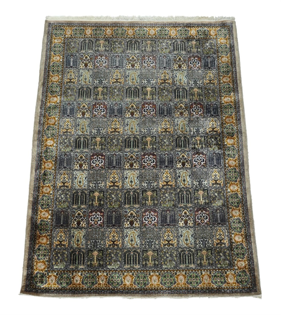 A SILK KASHMIR RUG (1 of 4)