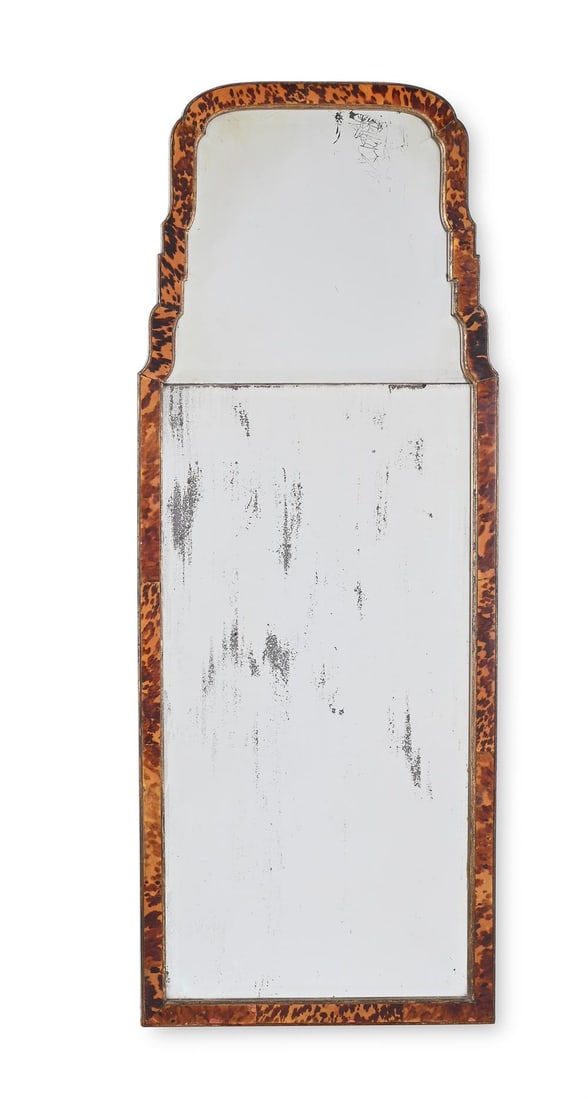 Y A LARGE TORTOISESHELL MIRROR, IN QUEEN ANNE STYLE, LATE 19TH OR 20TH CENTURY (1 of 4)
