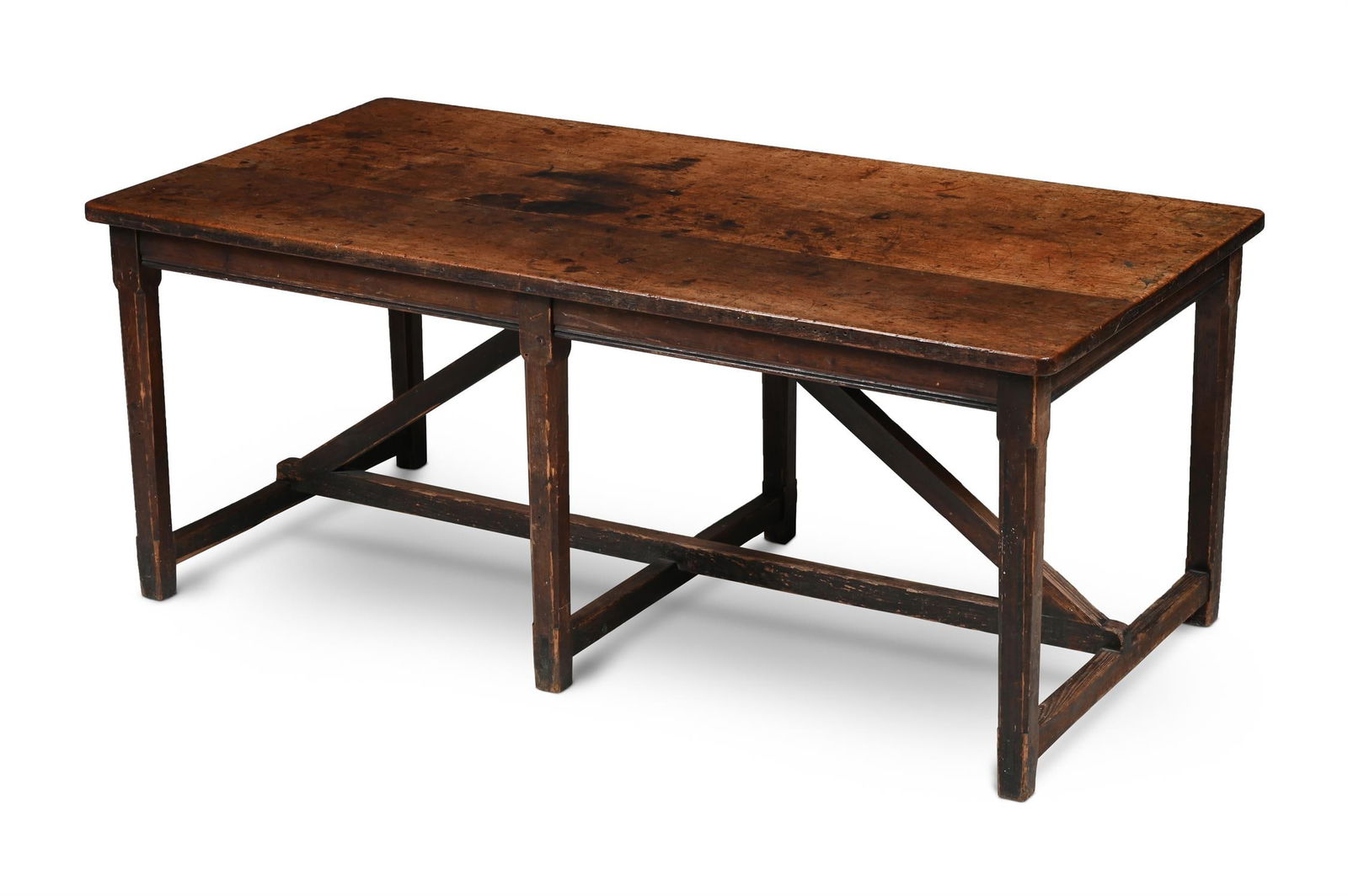 A FRUITWOOD AND PITCH PINE SIDE OR SERVING TABLE, MID 19TH CENTURY (1 of 3)