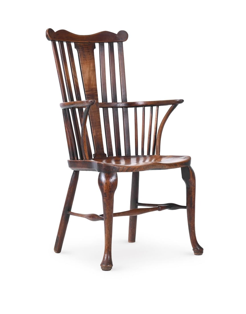 A GEORGE III CHERRY WINDSOR ARMCHAIR, CIRCA 1770 (1 of 4)