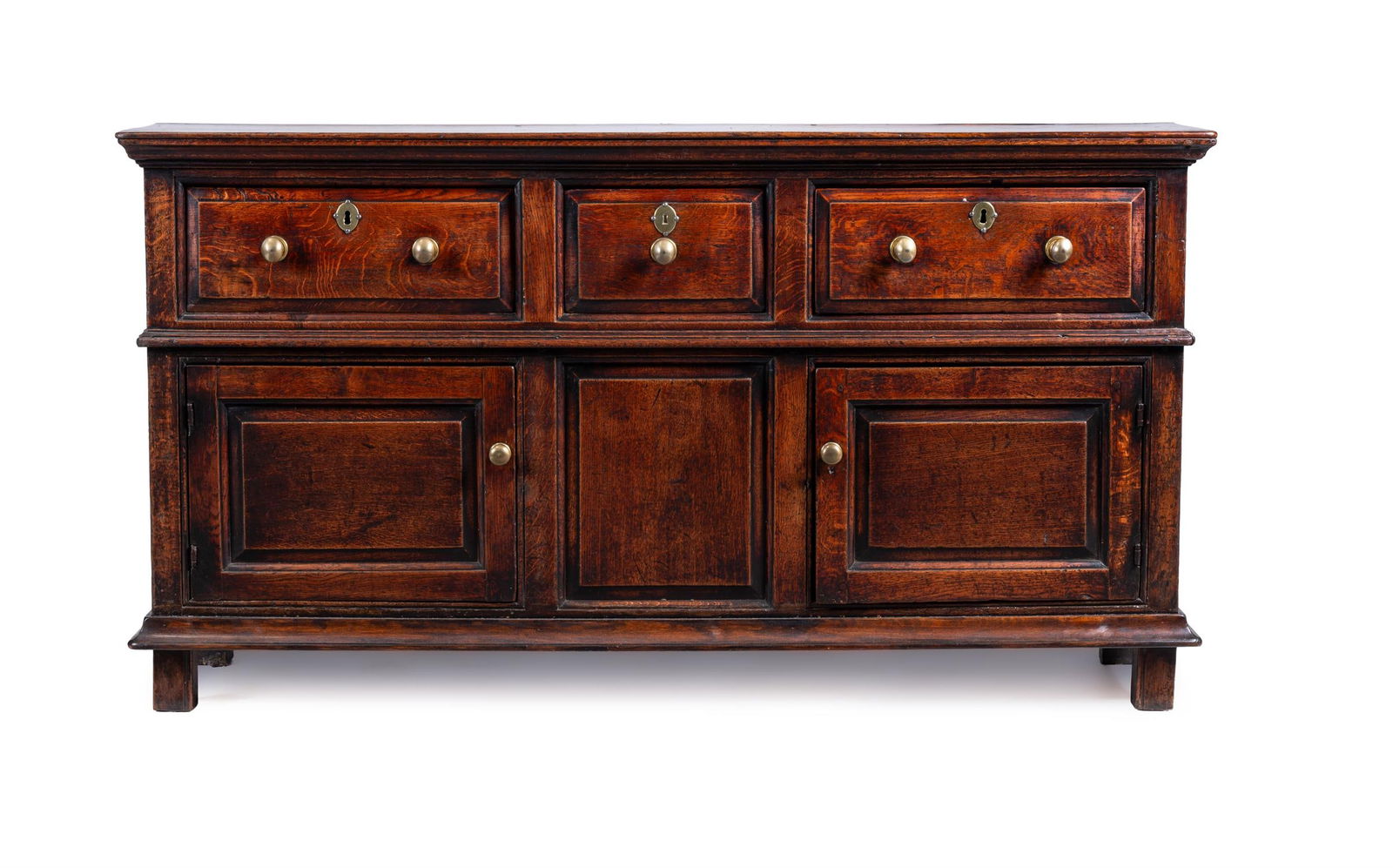 A GEORGE II OAK DRESSER BASE, CIRCA 1730 (1 of 3)