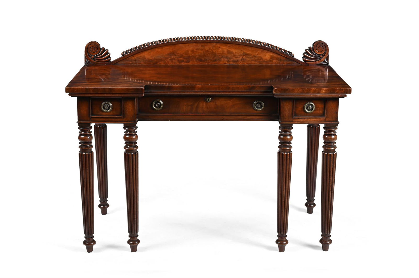 A GEORGE IV MAHOGANY HALL OR SERVING TABLE, IN THE MANNER OF GILLOWS, CIRCA 1825 (1 of 3)