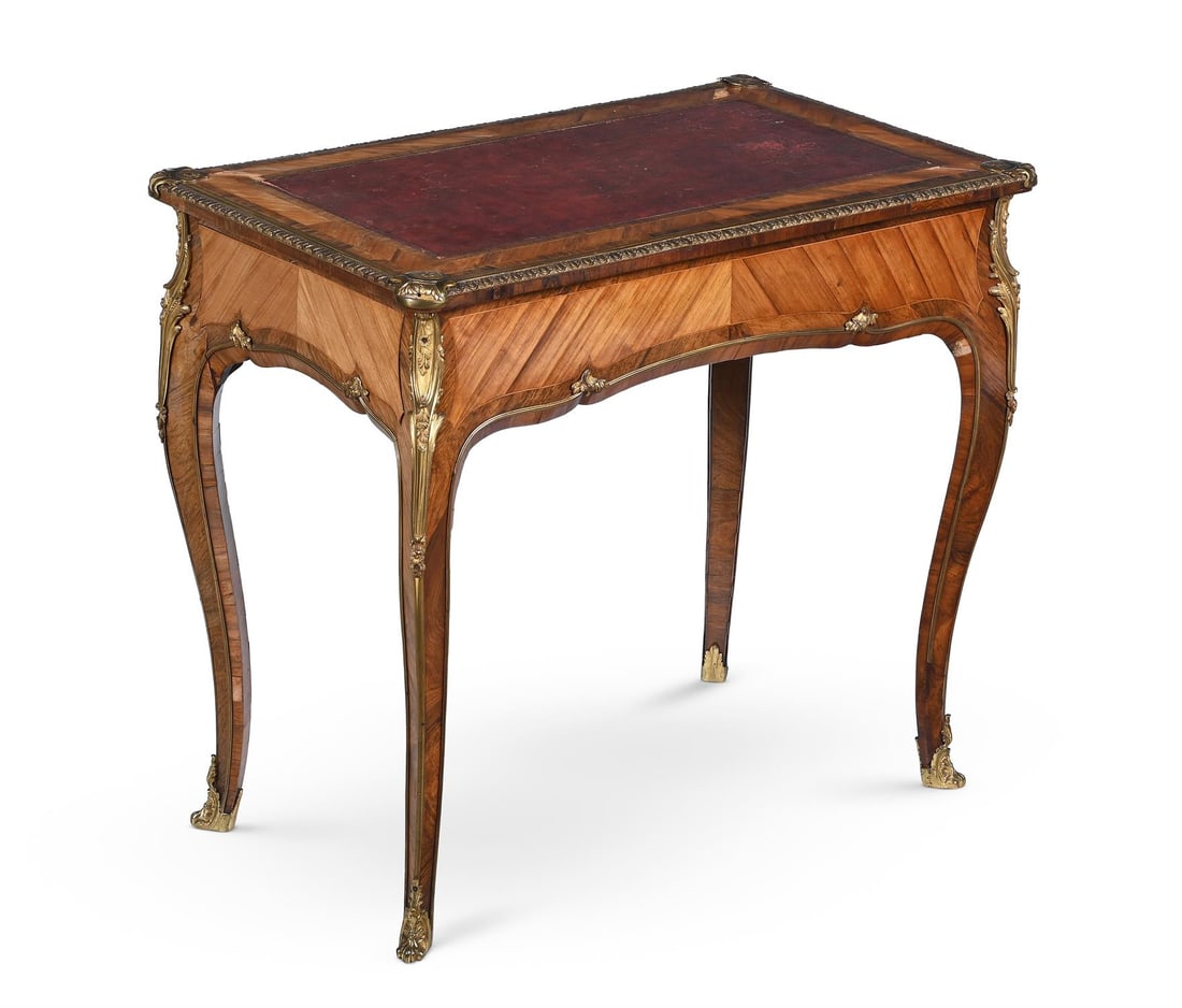 Y A FRENCH KINGWOOD AND ORMOLU MOUNTED WRITING OR CENTRE TABLE, 19TH CENTURY (1 of 5)