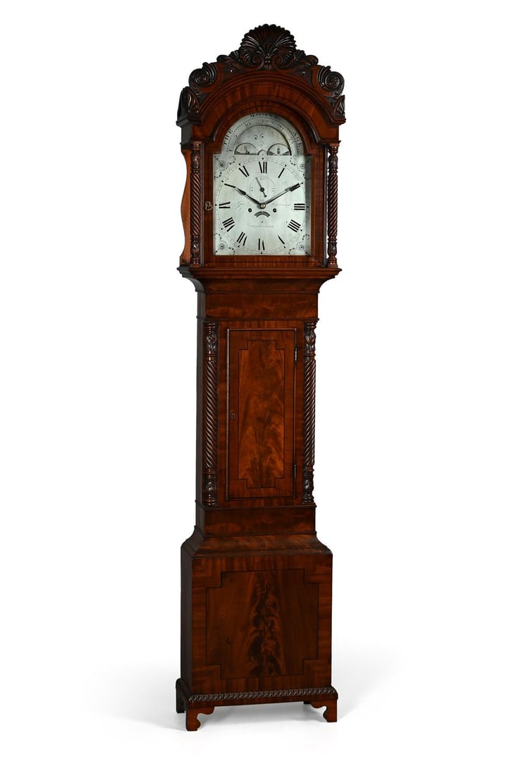 Y A WILLIAM IV CARVED MAHOGANY EIGHT-DAY LONGCASE CLOCK WITH MOONPHASE (1 of 4)