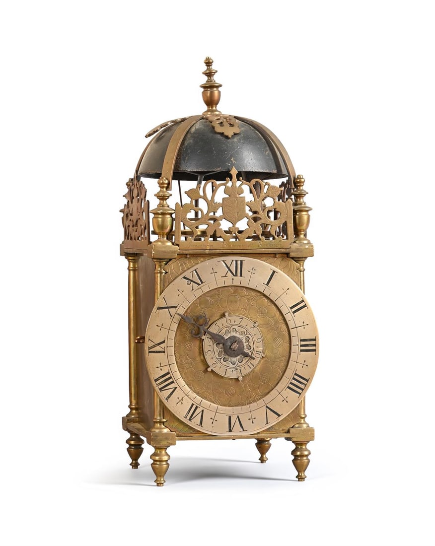 A FINE AND INTERESTING CHARLES I 'FIRST PERIOD' BRASS LANTERN CLOCK (1 of 4)