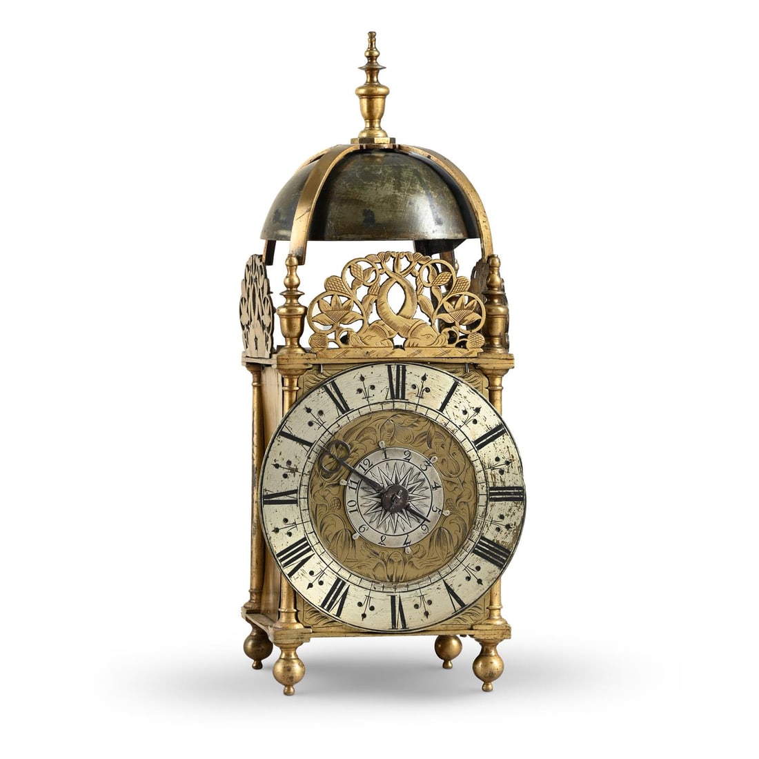 A CHARLES II BRASS LANTERN CLOCK (1 of 5)