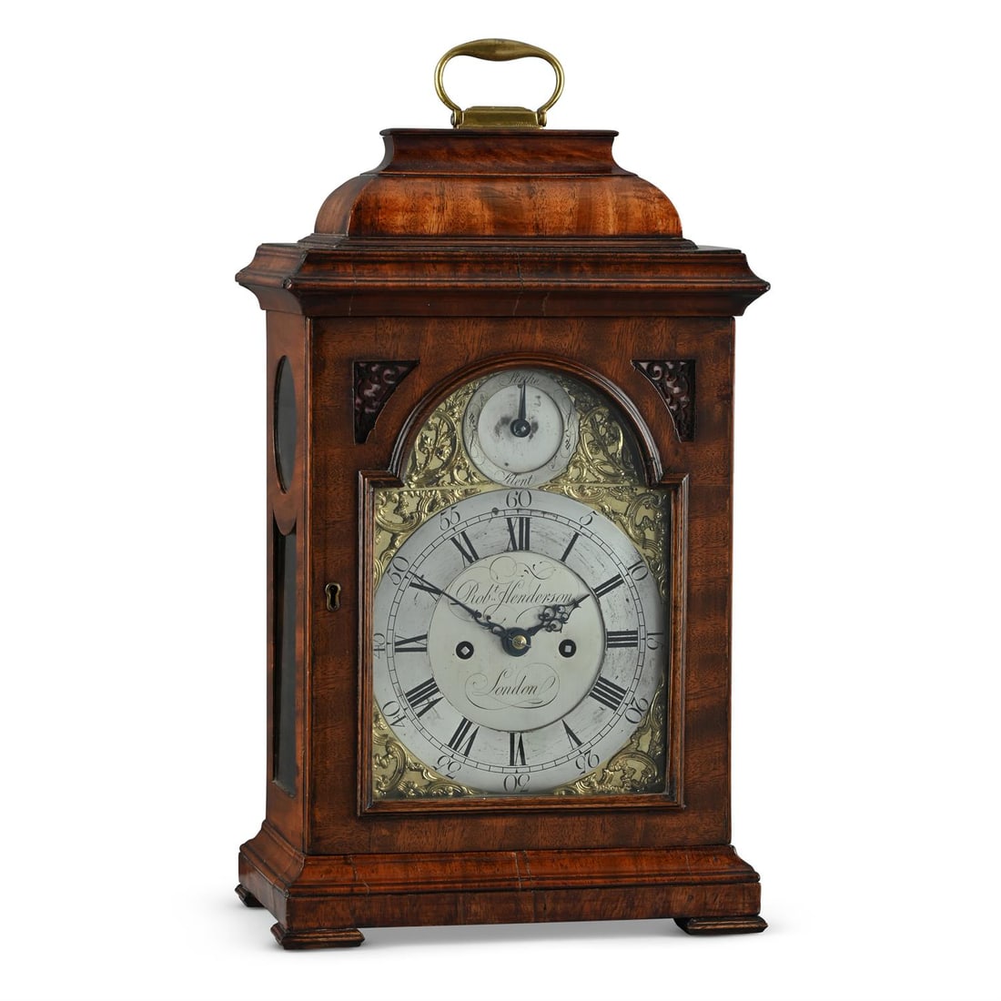 A GEORGE MAHOGANY TABLE/BRACKET CLOCK (1 of 2)