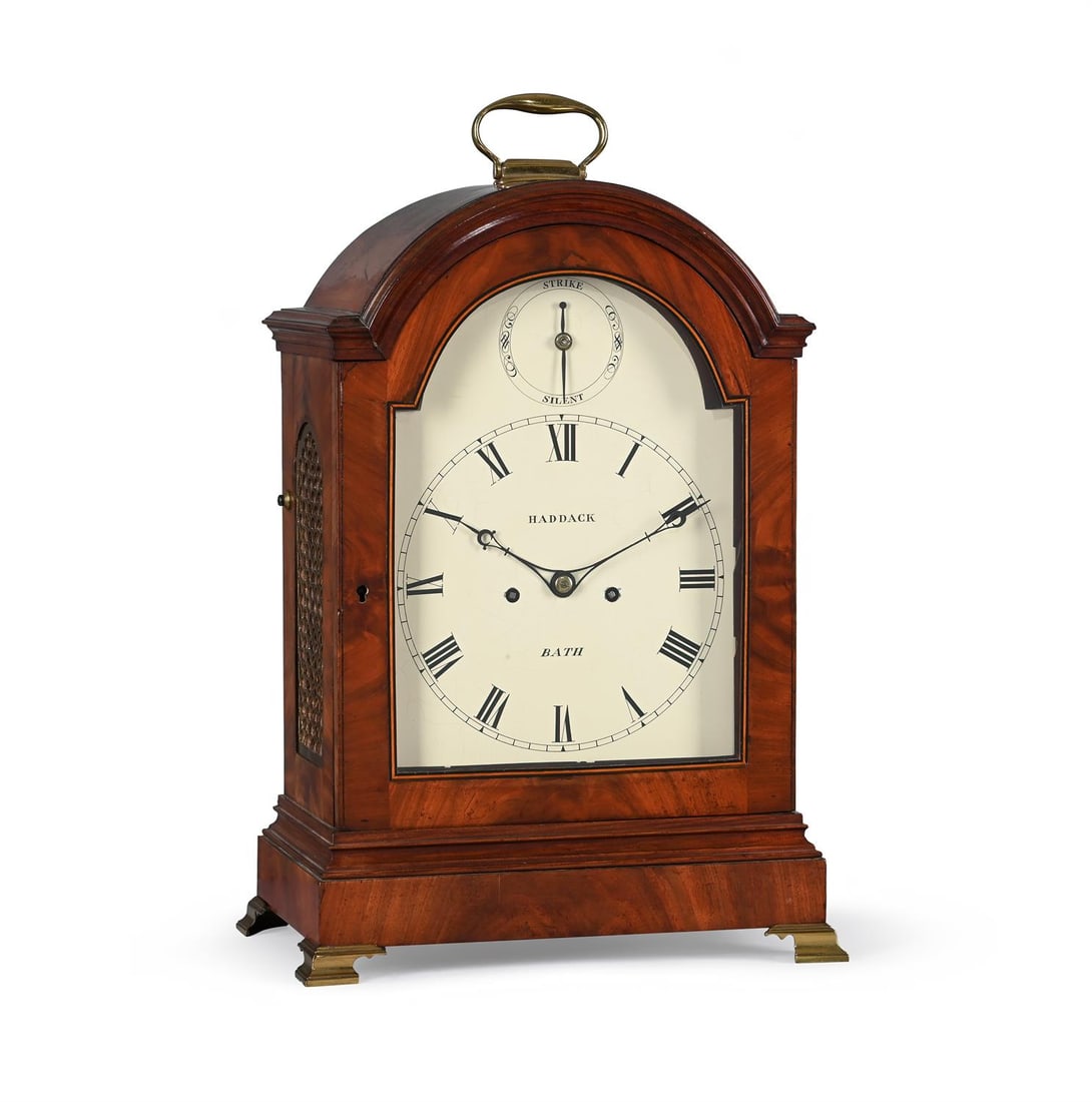 Y A GEORGE III/REGENCY MAHOGANY BRACKET CLOCK (1 of 2)